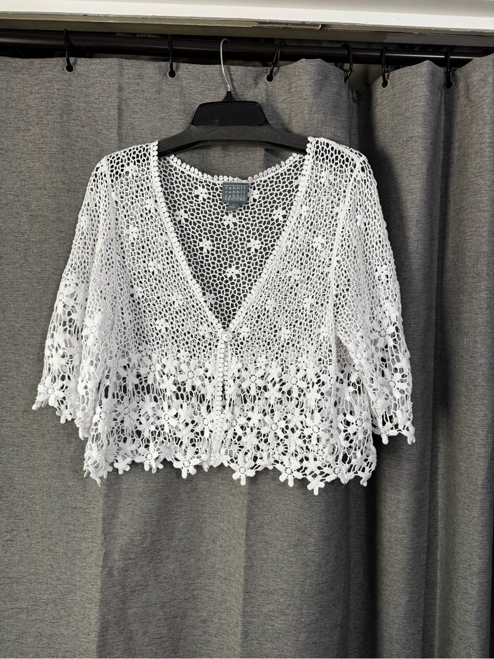Rabbit Rabbit Rabbit White Crochet Lace Top